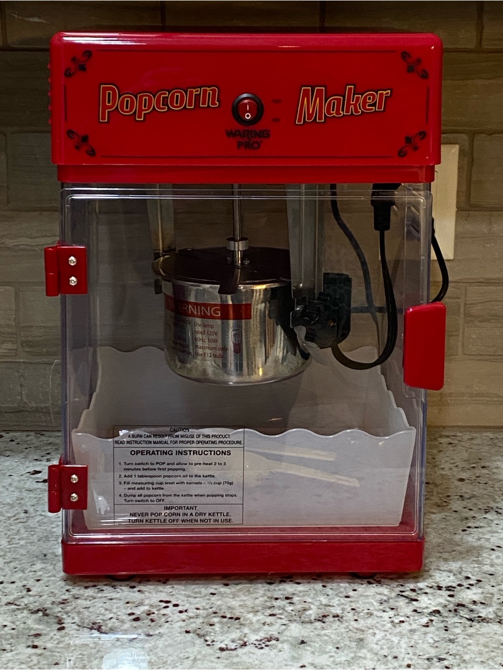 Waring Pro Countertop Popcorn Maker Countertop Machine WPM25 - Picture 2 of 12